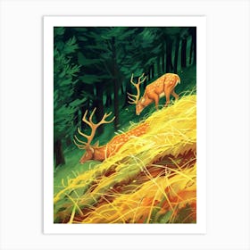 Deer In The Forest 26 Art Print