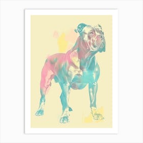 Cane Corso Dog Pastel Line Painting 3 Art Print