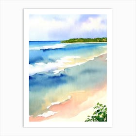 Crane Beach 5, Barbados Watercolour Art Print