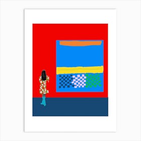 Woman Looking At Art In The Tate Modern In London Art Print