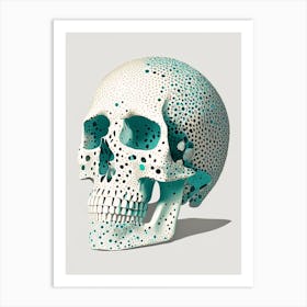 Skull With Terrazzo Patterns 2 Line Drawing Art Print