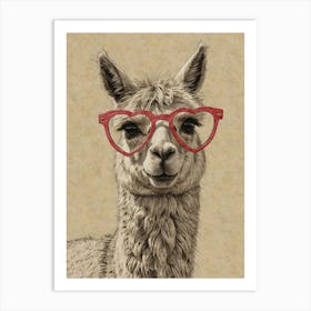 Llama In Glasses Art Print