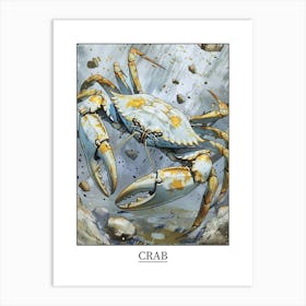 Crab Precisionist Illustration 2 Poster Art Print