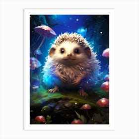 Hedgehog In The Forest Art Print