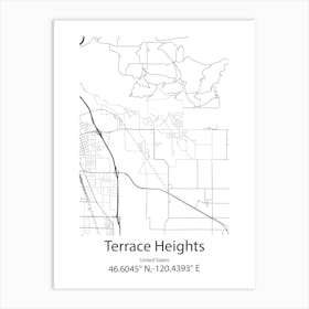 Terrace,Canada Minimalist Map Art Print