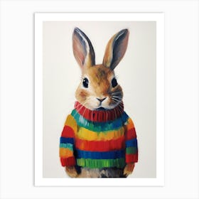 Baby Animal Wearing Sweater Rabbit 3 Art Print