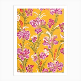 Iris Floral Print Warm Tones1 Flower Art Print