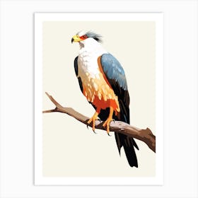 Colourful Geometric Bird Crested Caracara 2 Art Print