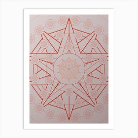Geometric Abstract Glyph Circle Array in Tomato Red n.0199 Art Print