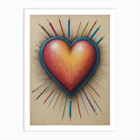 Heart Of Pencils Art Print