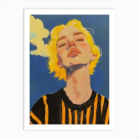 Girl With Yellow Hair Art Print