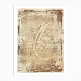 Minimalist Lizard Block Print 8 Art Print