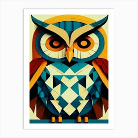 Geometric Owl Art Print