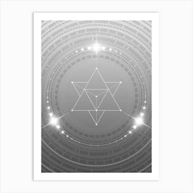 Geometric Glyph in White and Silver with Sparkle Array n.0261 Art Print