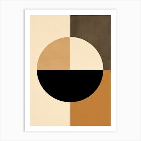 Ethereal Echoes; Beige Mid Century Resonance Art Print