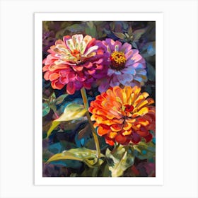 Zinnias 6 Art Print