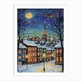 Russian City At Night Art Print