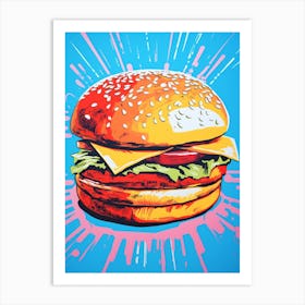 Hamburger Pop Art Retro 4 Art Print