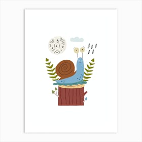 Cute Snail Kids Art Print