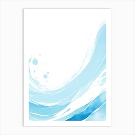 Blue Ocean Wave Watercolor Vertical Composition 76 Art Print