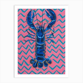 Lobster On Zigzag Art Print