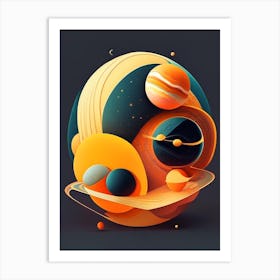 Solar System Comic Space Space Art Print