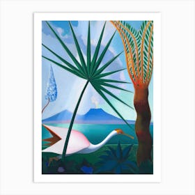 Neapolitan Song by Joseph Stella (1929) | precisionism | crane bird | palm | landscape art | Bay of Naples | vintage art print | FParrish Art Print | futurist art |  Art Print