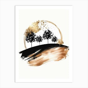 Trees On A Hill Art Print