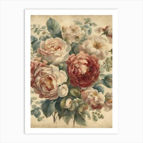 Roses In A Vase 6 Art Print