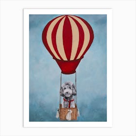 Poodle With Airballoon Art Print