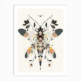 Colourful Insect Illustration Hornet 3 Art Print
