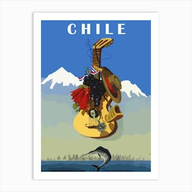 Traditional Chile, Mountains And The Sea Art Print