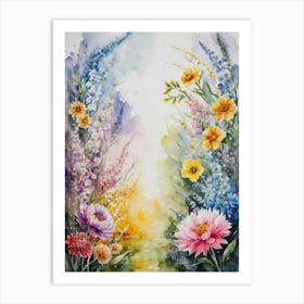 Watercolor Of Flowers 7 Art Print