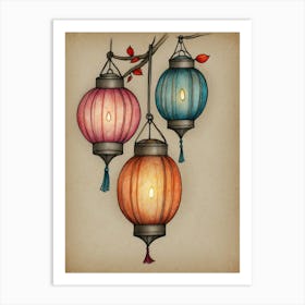 Chinese Lanterns 9 Art Print