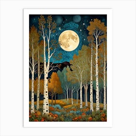 William Morris Moonlight In The Forest 30 Art Print