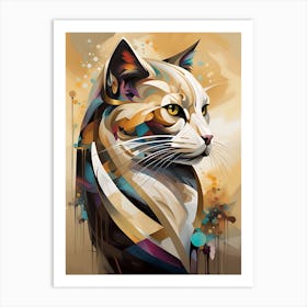 Abstract Cat Painting 1 Art Print