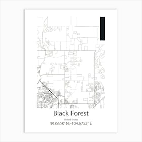 Black Forest,United States Minimalist Map Art Print