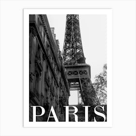 Paris Travel Poster Black and White - Eiffel Tower_2365345 Art Print