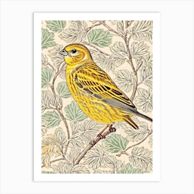 Yellowhammer 2 William Morris Style Bird Art Print