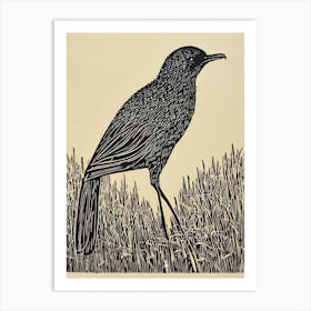 Kiwi Linocut Bird Art Print