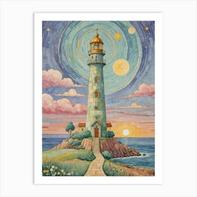 Lighthouse Whimsy Art Print