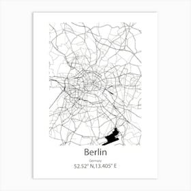 Berlin,Germany Minimalist Map Art Print