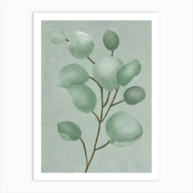 Green Eucalyptus Abstract Artwork Art Print