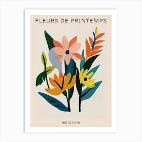 Spring Floral French Poster  Heliconia 4 Art Print