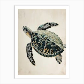 Vintage Sea Turtle Painting 2 Art Print