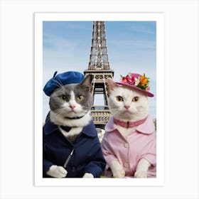 Paris Cats Art Print