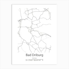 Bad Driburg,Germany Minimalist Map Art Print