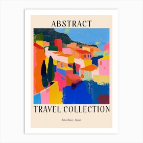 Abstract Travel Collection Poster Barcelona Spain 2 Art Print
