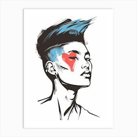 Girl With A Mohawk Art Print