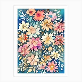 Painted Flowers Art Print